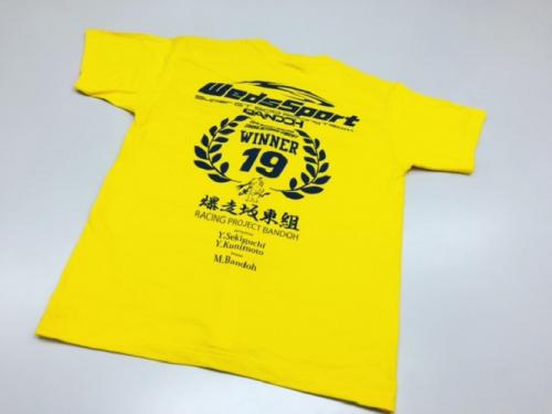 19号車優勝記念Tシャツ　黄色バージョン
